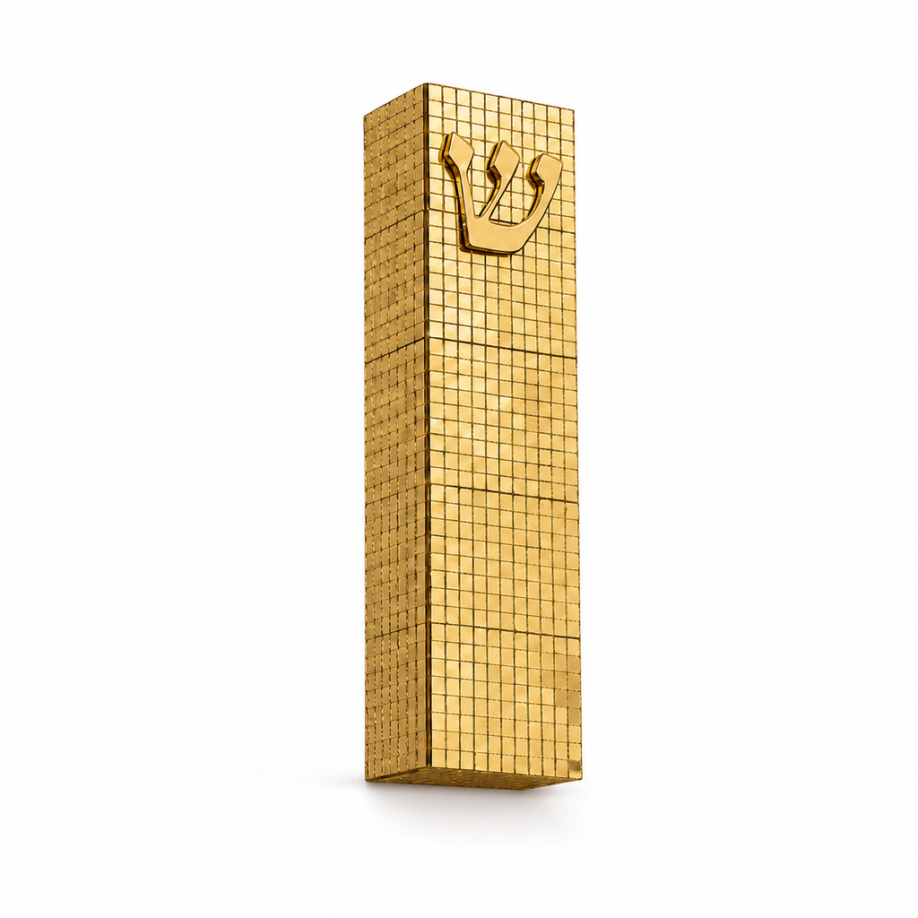 Disco Ball Gold Mezuzah