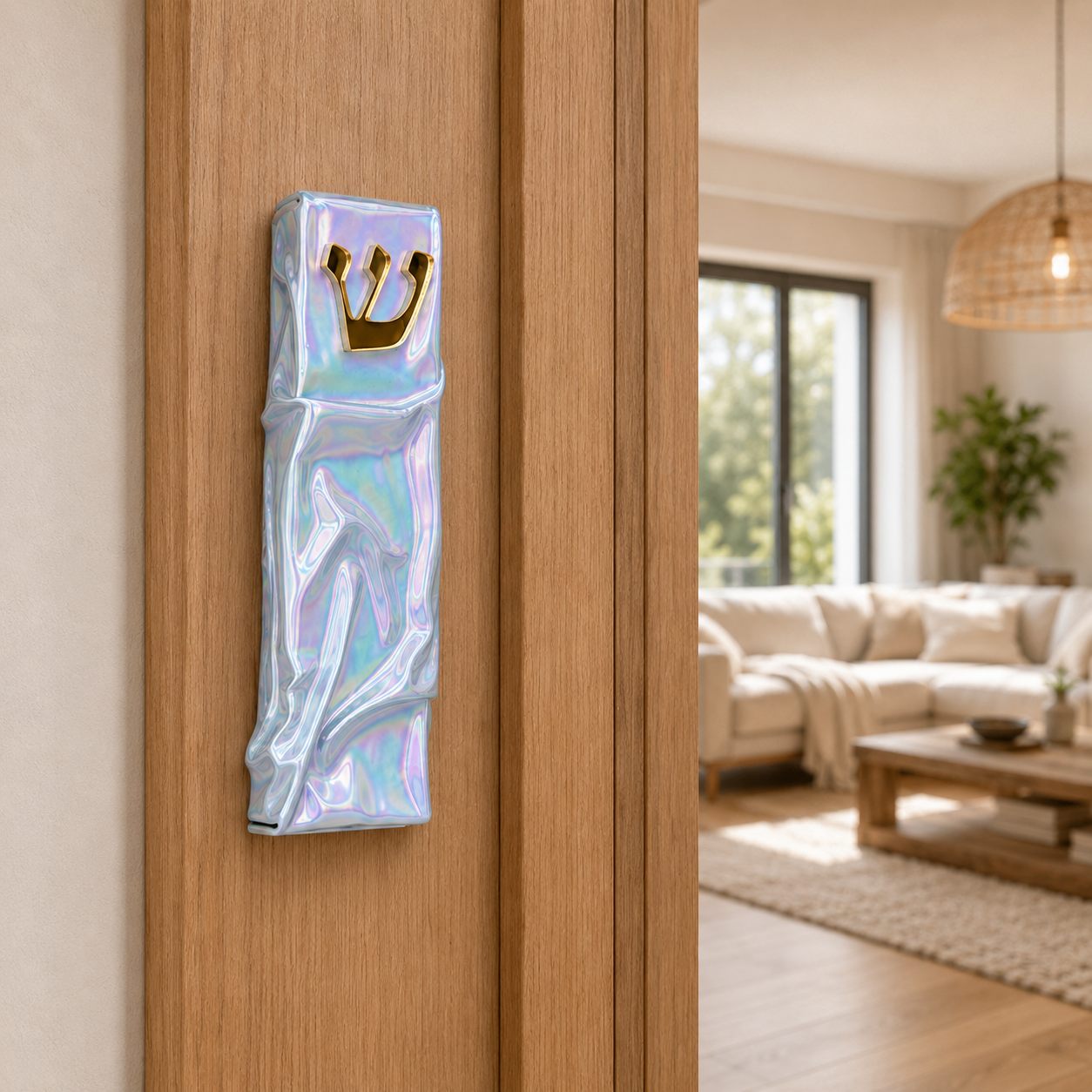 Fluid Iridescent Mezuzah