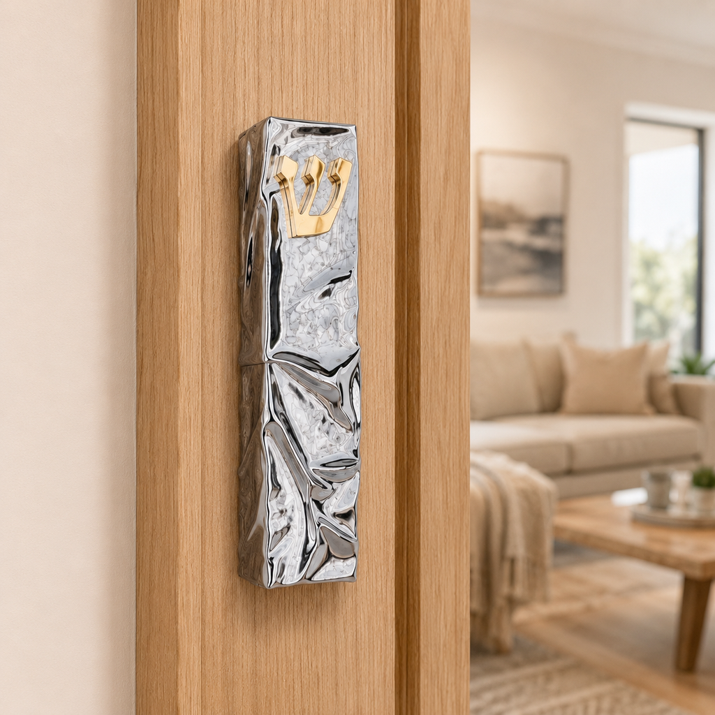 Fluid Silver Mezuzah