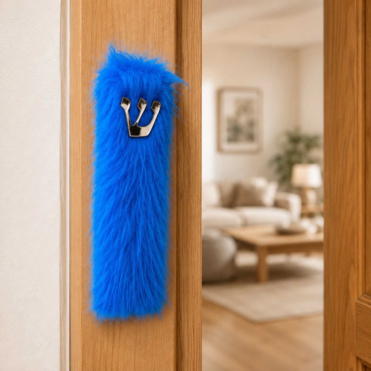 Furry Blue Mezuzah