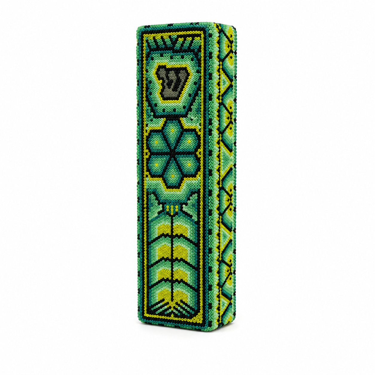 Mexican Beads Huichol Mezuzah — Green