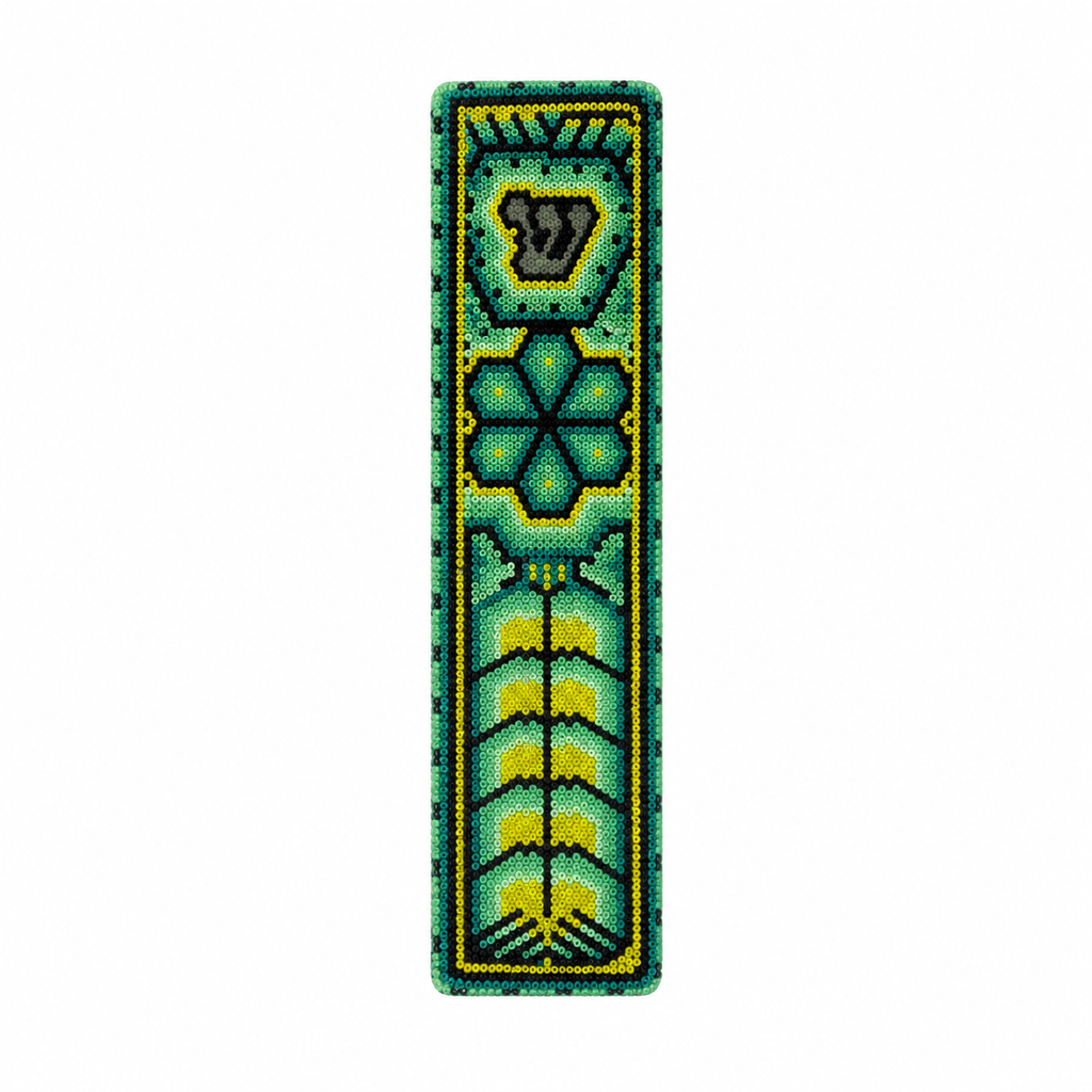 Mexican Beads Huichol Mezuzah — Green