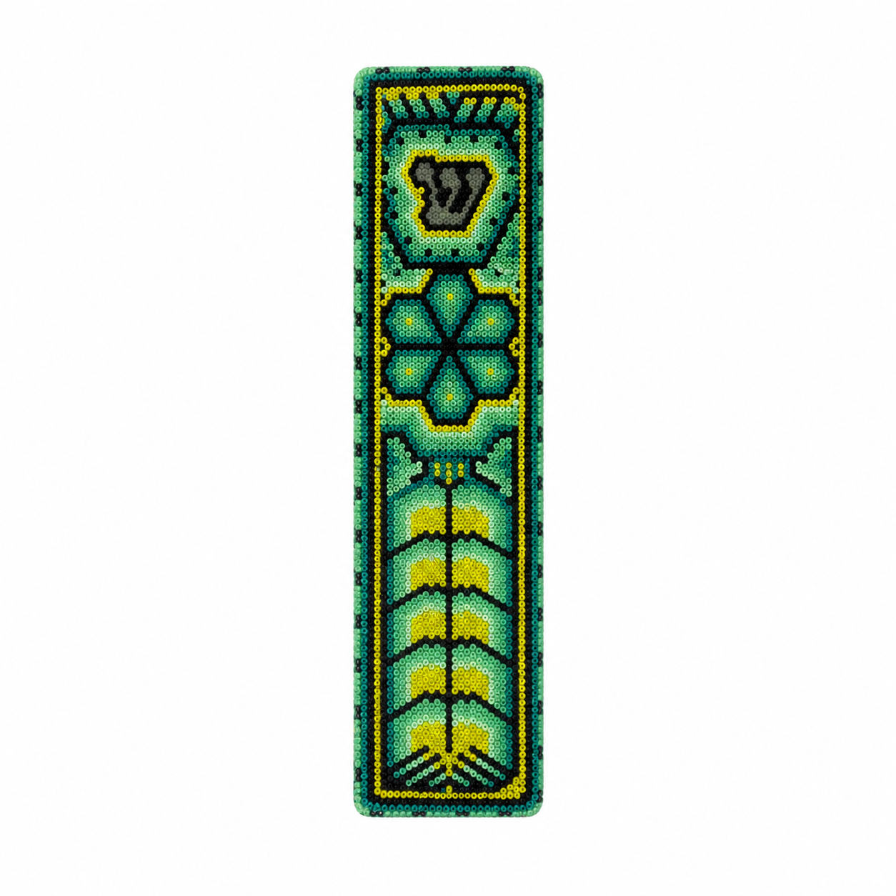 Mexican Beads Huichol Mezuzah — Green