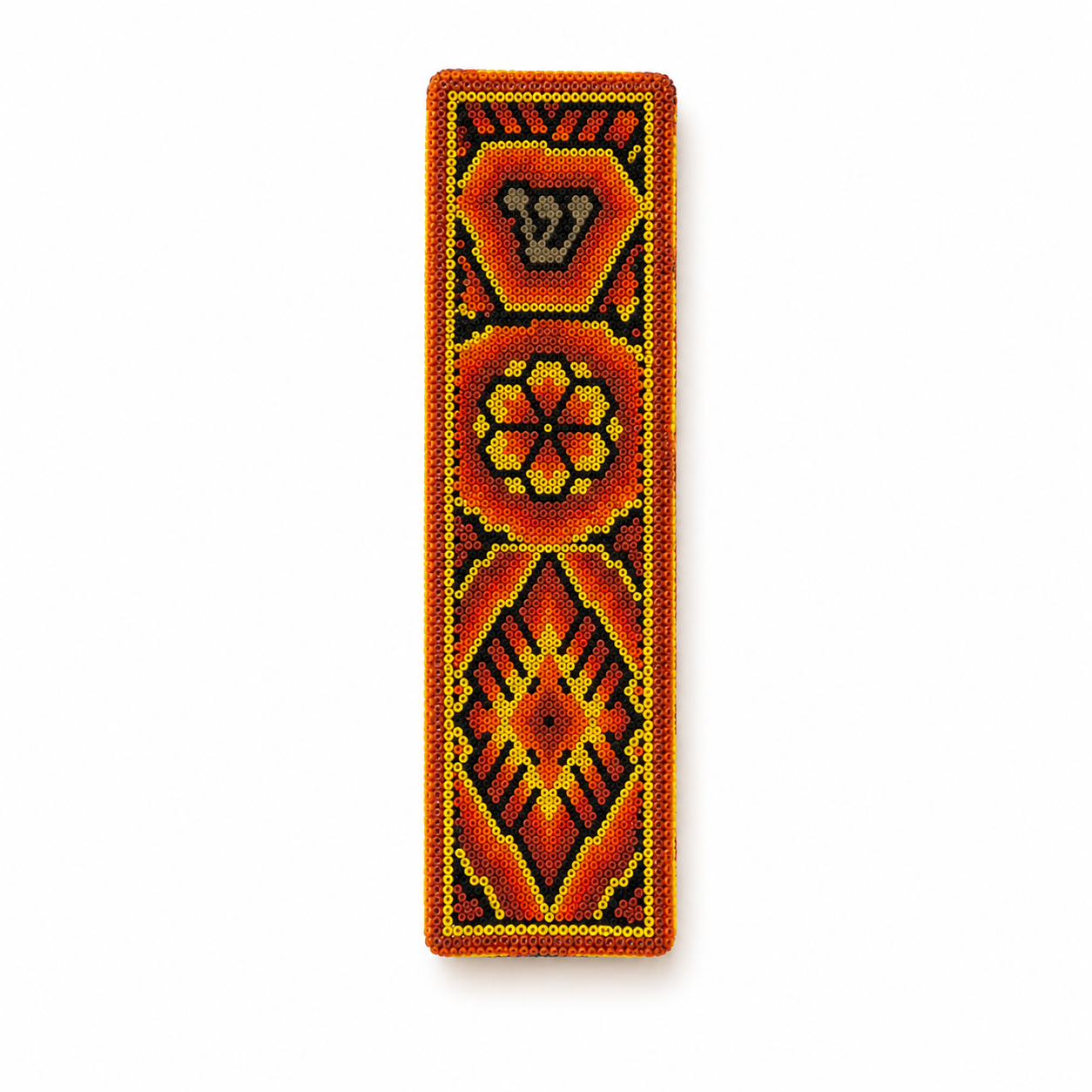 Mexican Beads Huichol Mezuzah — Orange