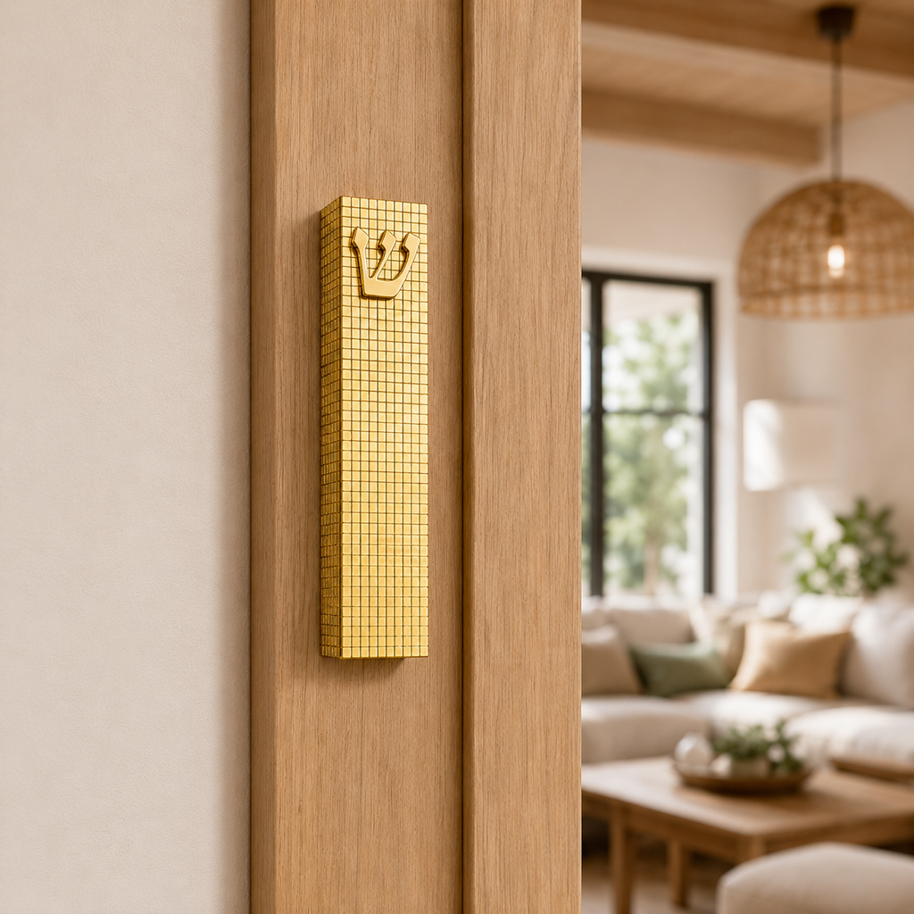 Disco Ball Gold Mezuzah