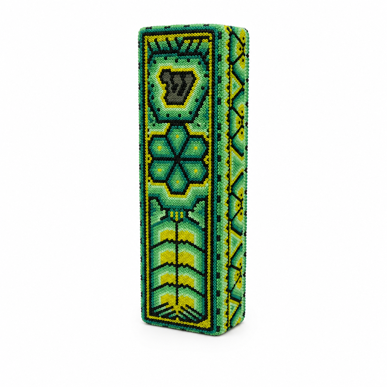Mexican Beads Huichol Mezuzah — Green