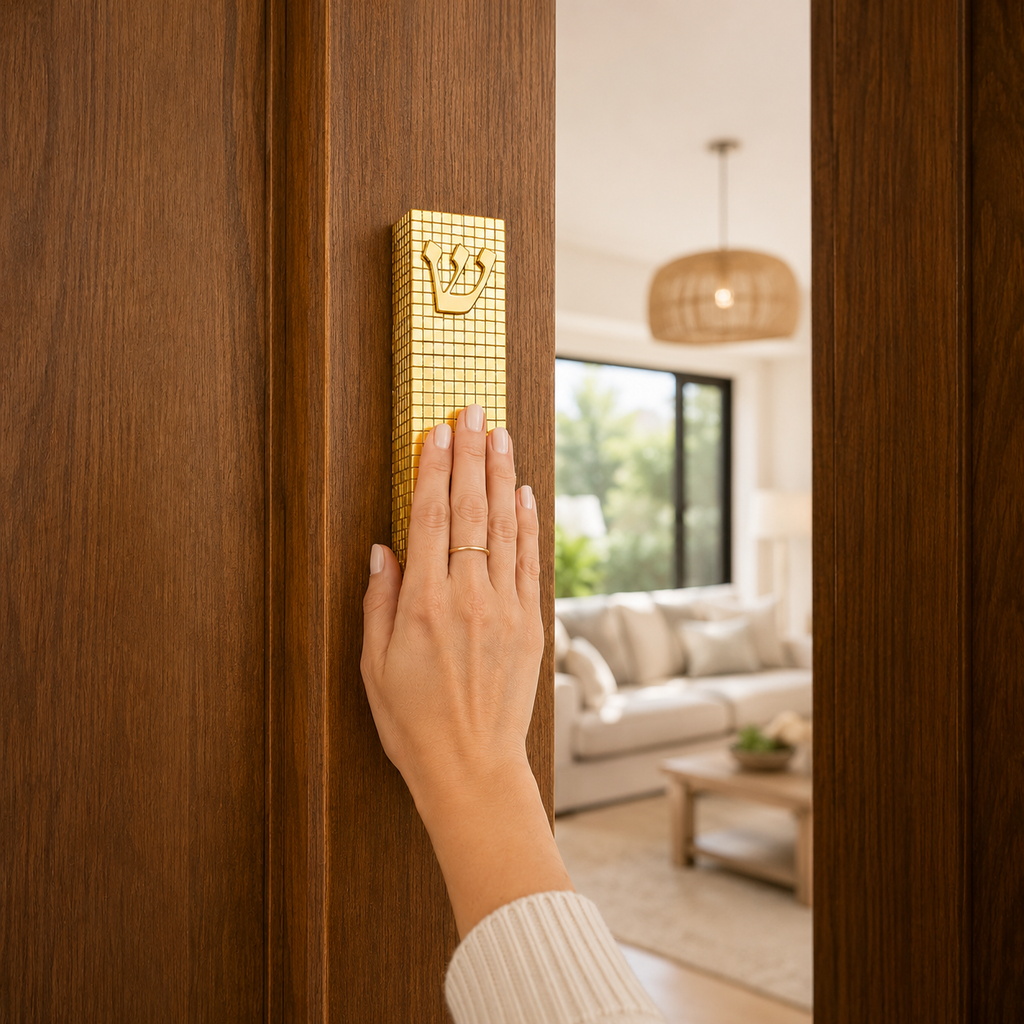 Disco Ball Gold Mezuzah
