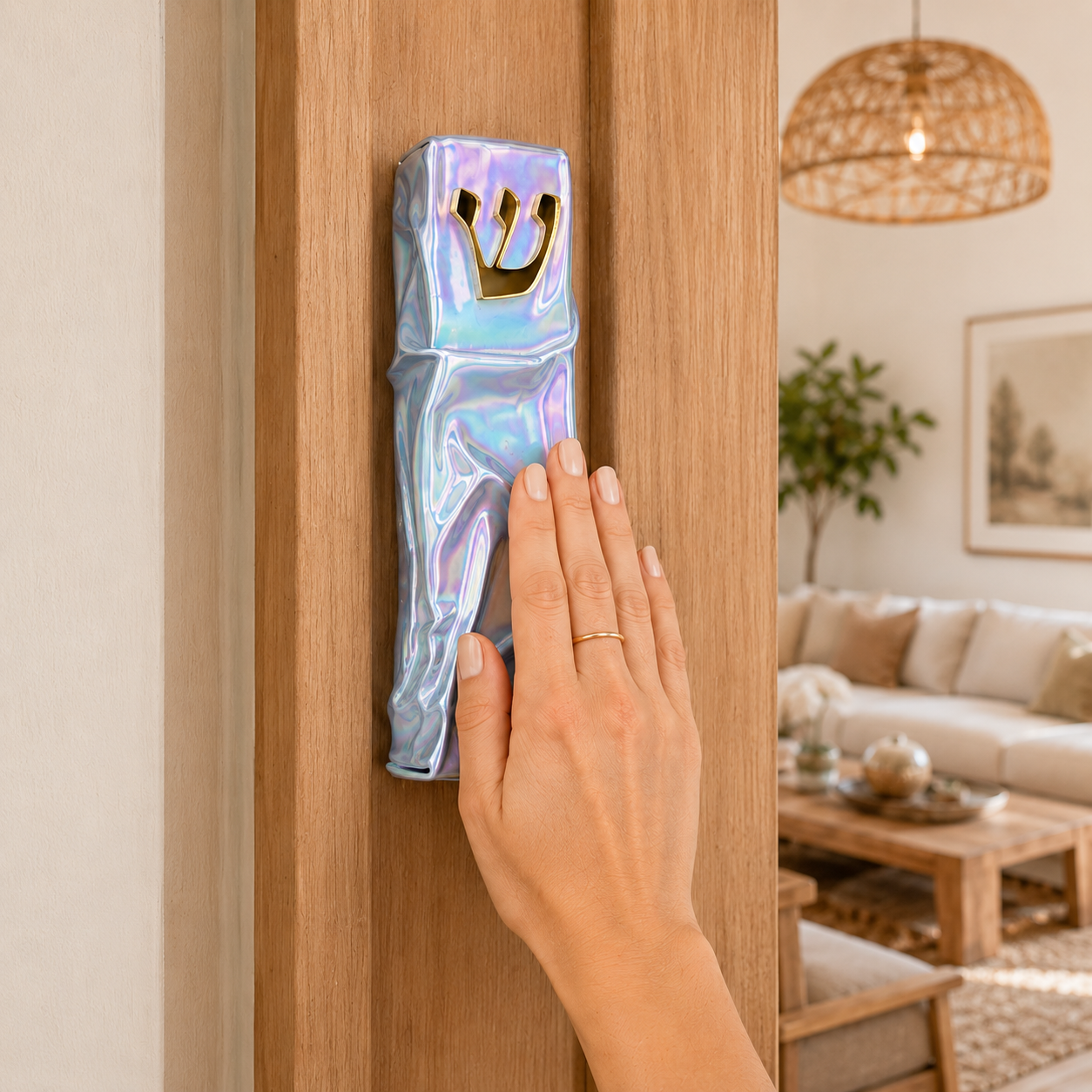 Fluid Iridescent Mezuzah