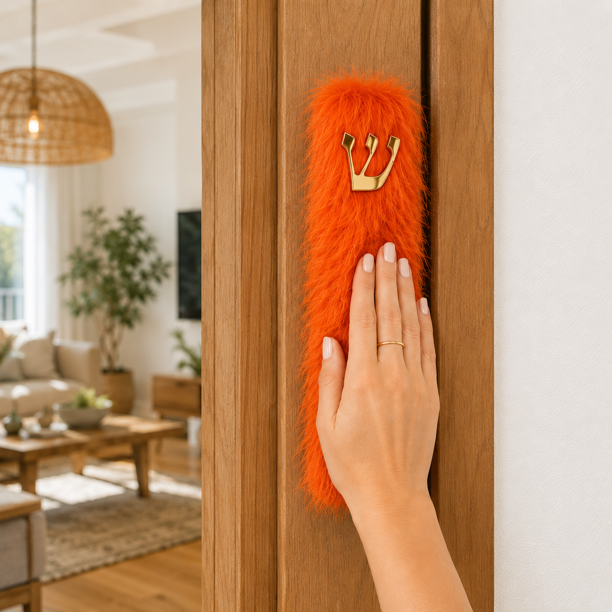 Furry Orange Mezuzah
