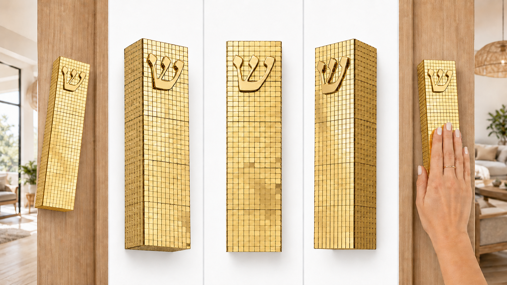 Disco Ball Gold Mezuzah