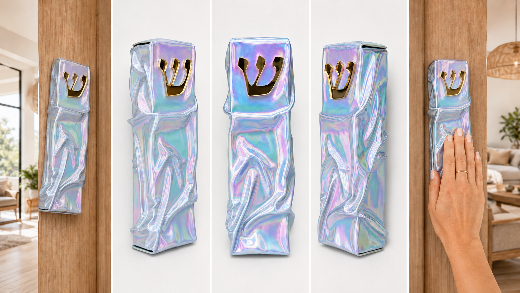 Fluid Iridescent Mezuzah