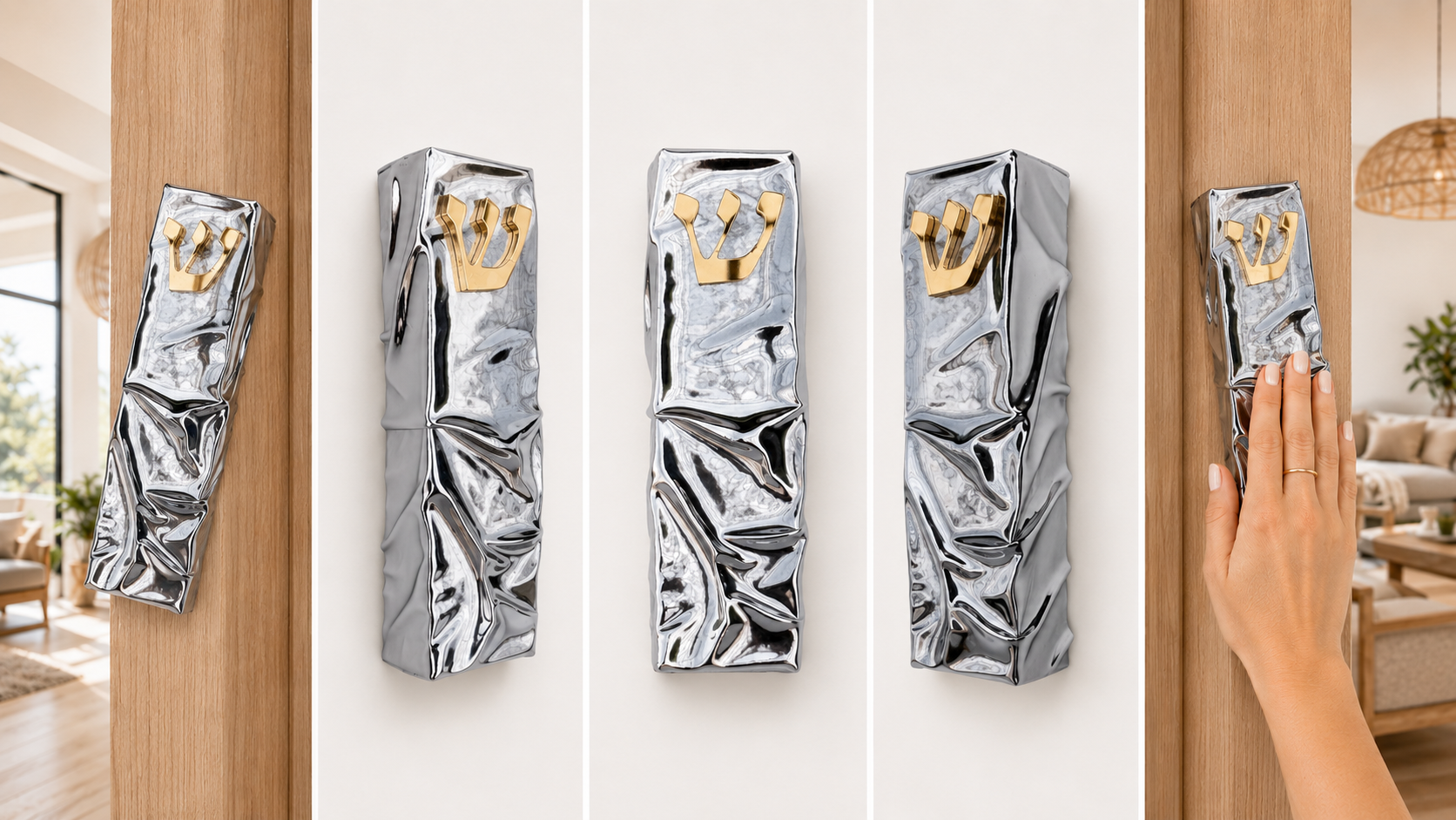 Fluid Silver Mezuzah