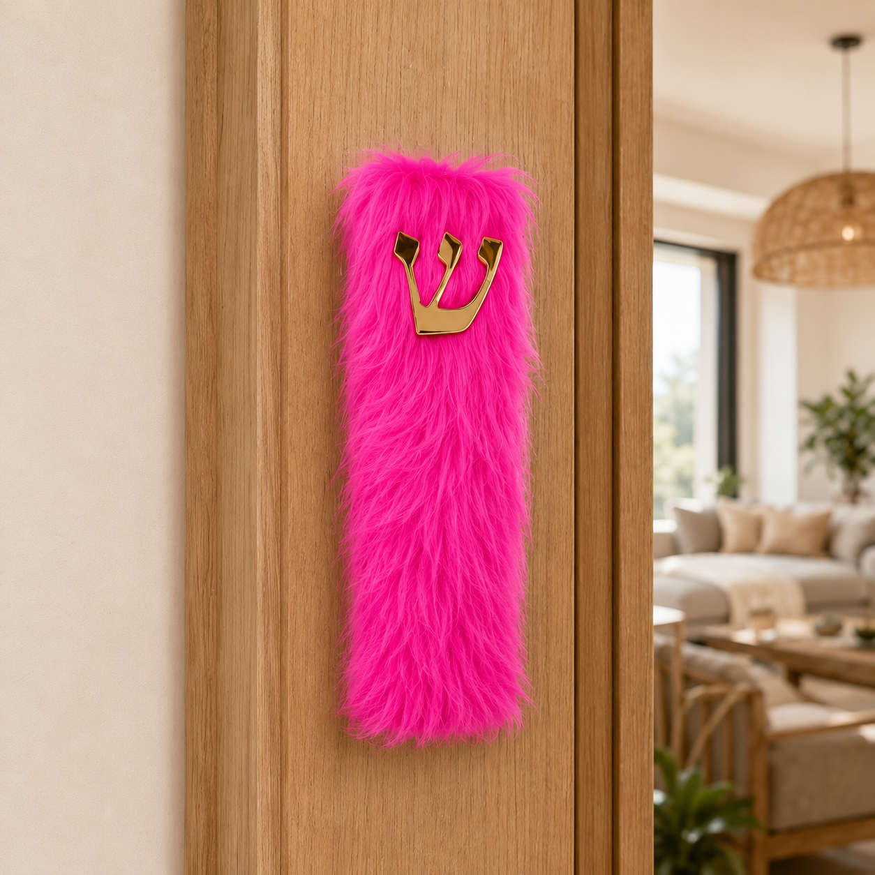 Furry Pink Mezuzah