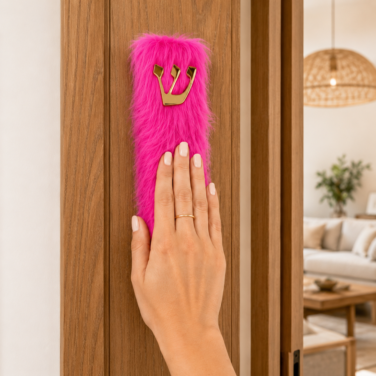 Furry Pink Mezuzah