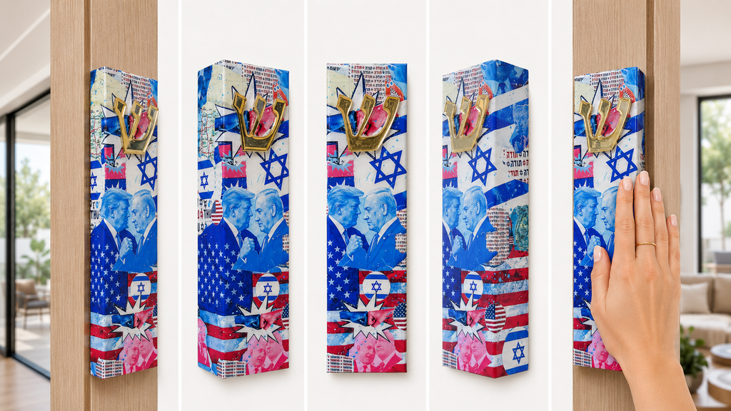 Trump Bibi USA Loves Israel Mezuzah